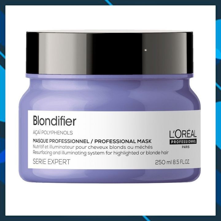 MẶT NẠ Ủ L'OREAL SERIE EXPERT BLONDIFIER MASK BÓNG MƯỢT CHO TÓC NHUỘM MÀU SÁNG 250ML (HŨ BÉ)