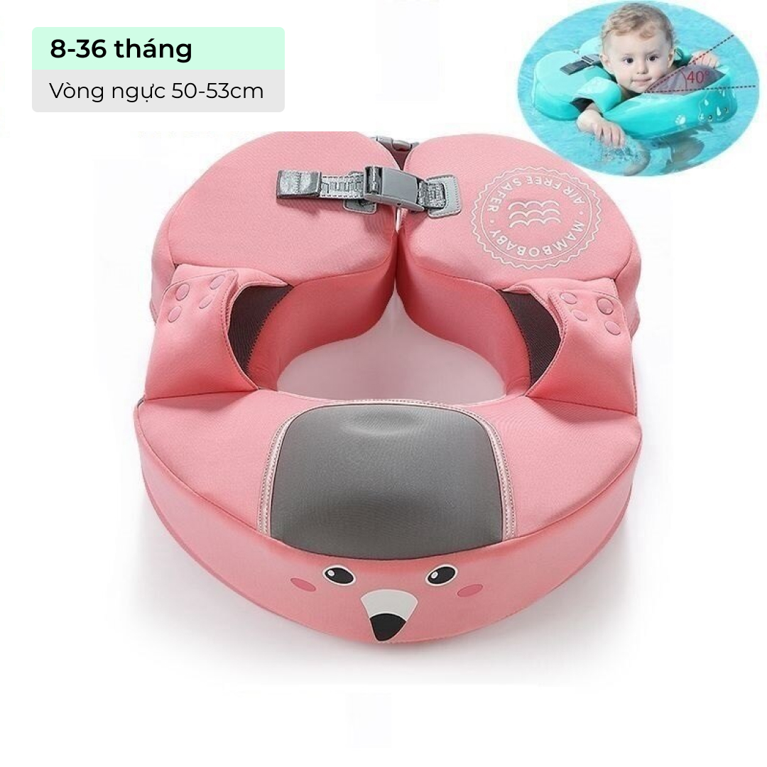 Phao bơi luồn tay đeo nách cho bé 1 2 3 4 tuổi Mambobaby, chống lật, không cần bơm hơi, siêu nhẹ, chính hãng cao cấp