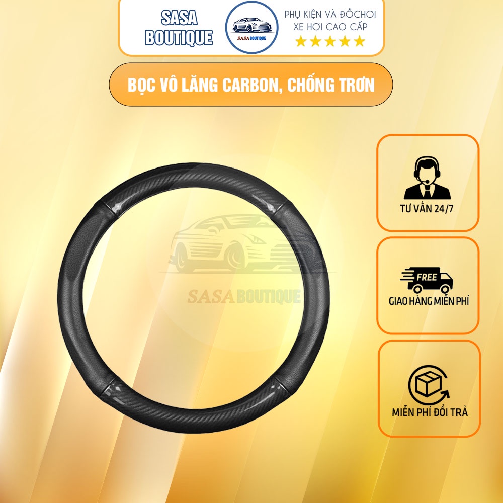 Bọc vô lăng carbon xe NISSAN Sunny, Navara, Terra, Teana, X Trail, Altima vân cacbon cao cấp