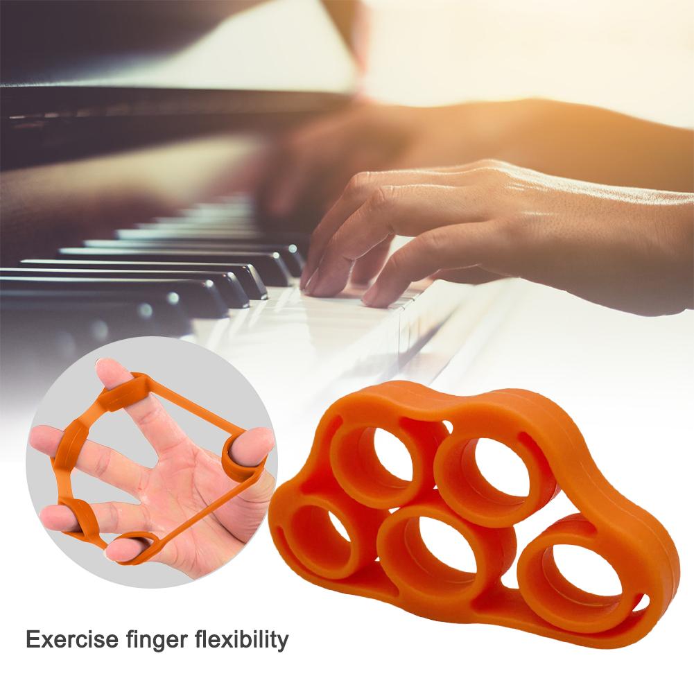 5 ngón tay cường độ mạnh nắm tay dải đàn hồi silicon đeo tay đeo tay mini cơ bắp di động để đào tạo phục hồi chức năng Color: Black 8.8LB