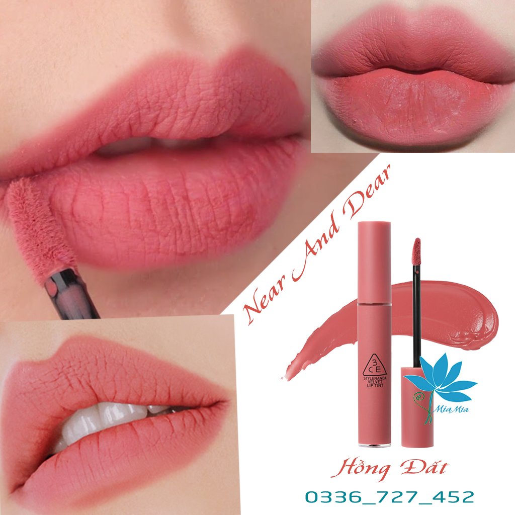 Son Kem Lì 3CE Velvet Lip Tint Near And Dear – Màu Hồng Đất Bền Màu Lâu Trôi [CAM KẾT NHẬP KHẨU CHÍNH HÃNG 100%]