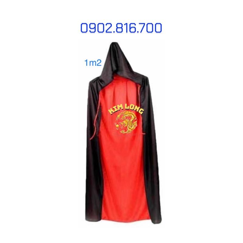 Áo Choàng có nón ma cà rồng 2 lớp đổi 2 màu đỏ đen trang phục hoá trang lễ hội halloween cho trẻ em và người lớn