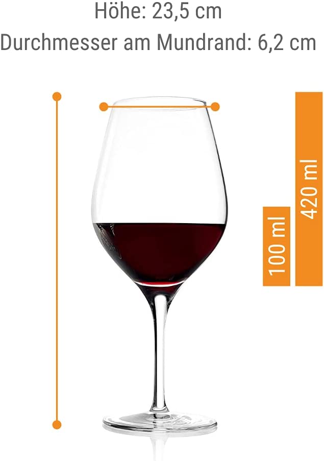 Ly Vang Đỏ Stoelzle Exquisit Red Wine Glass 480ml - Hình Dáng Cổ Điển - Hoàn Hảo Khi Thưởng Thức Các Loại Rượu Chianti Classico, Chianti Riserva Hay Montepulciano