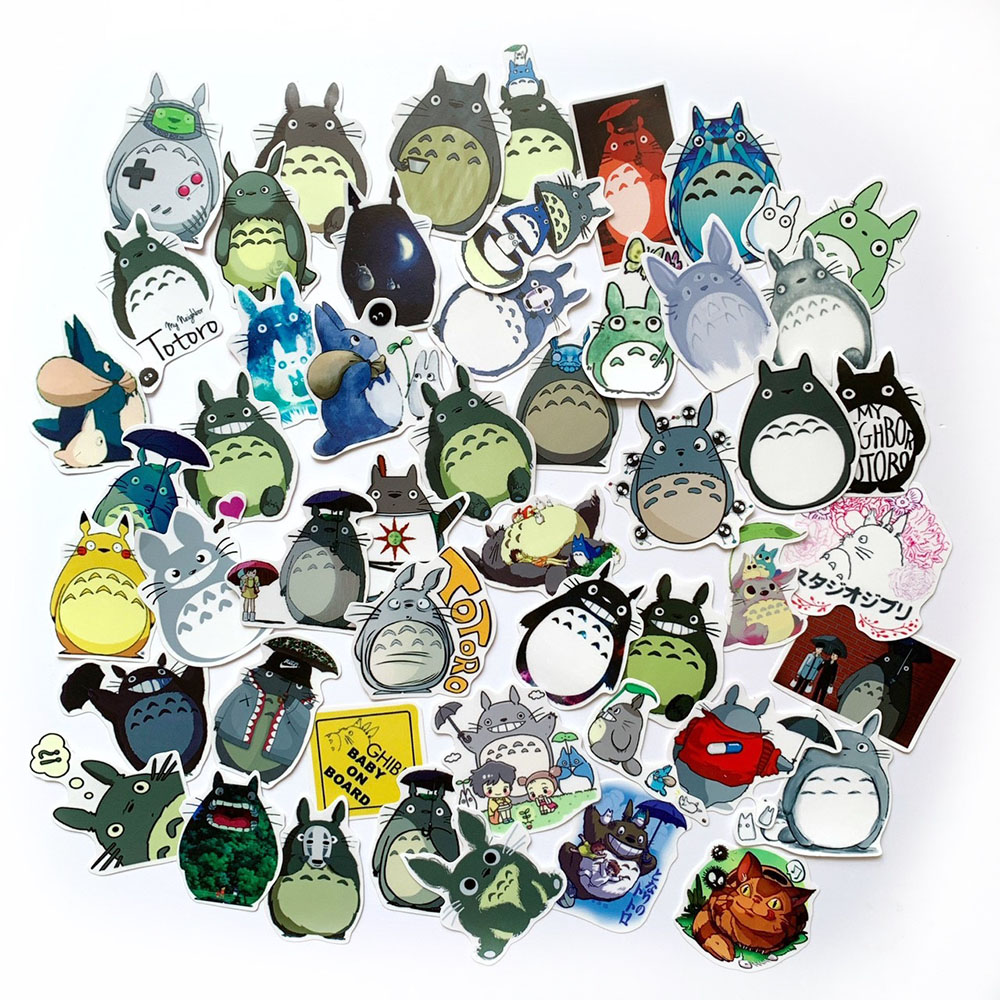 Bộ 50 Sticker Totoro Hình Dán Chủ Đề Manga Dễ Thương Cute Chống Nước Decal Chất Lượng Cao Trang Trí Va Ly Du Lịch Xe Đạp Xe Máy Xe Điện Motor Laptop Nón Bảo Hiểm Máy Tính Học Sinh Tủ Quần Áo Nắp Lưng Điện Thoại