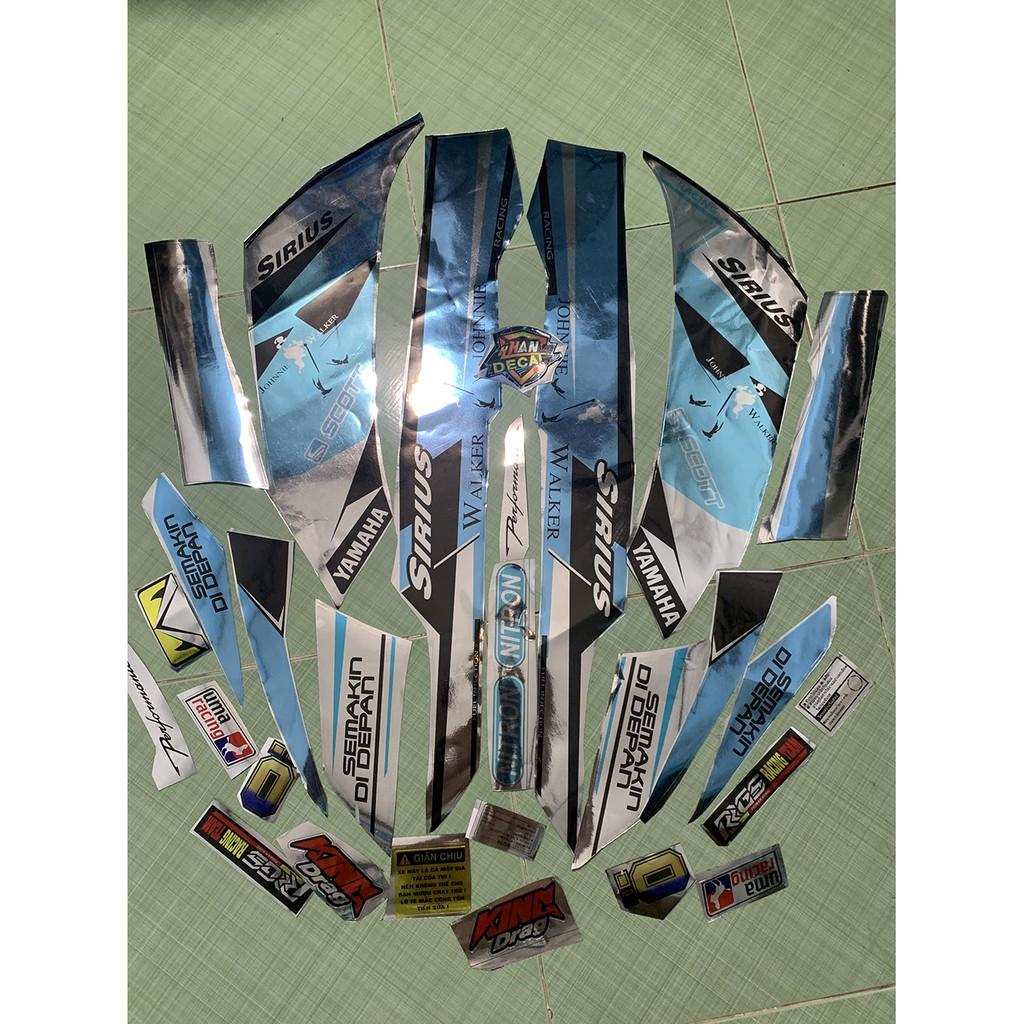 Tem sirius 110 xanh bạc crom