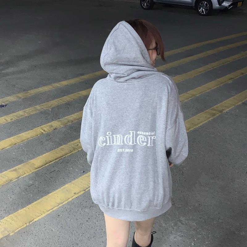 Áo Hoodie Zip Nam Nữ CINDER Màu XÁM, Áo Hoodie Khoác Nỉ Bông Form Rộng Local Brand Unisex Đẹp