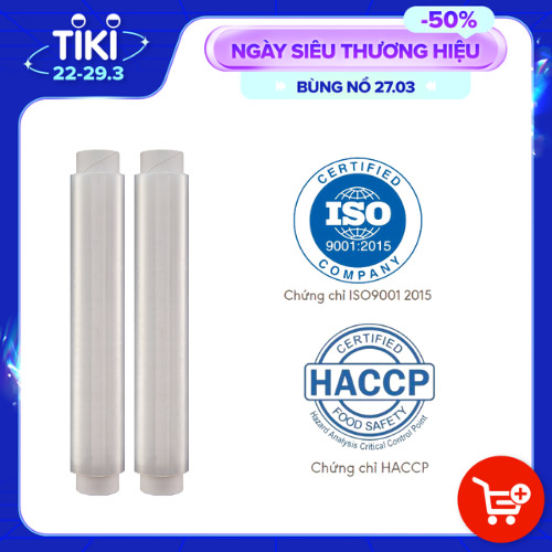 Combo 2 Lõi Màng Bọc Thực Phẩm PE SATIS 30cm x 100m Không Chứa Chất Phụ Gia Gây Hại Sức Khỏe Dùng Được Cho Lò Vi Sóng