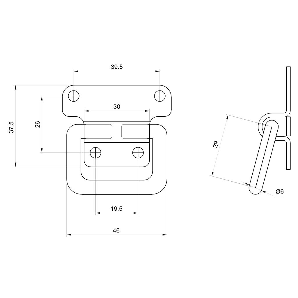 Marine Grade Stainless Steel Flush Lift / Pull Long Handle
