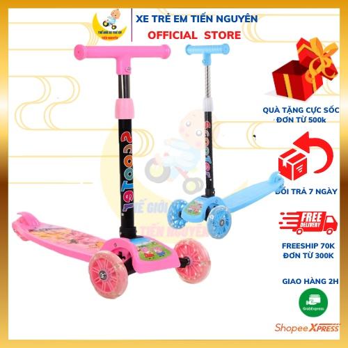 Xe trượt Scooter có bánh xe phát sáng sành điệu, Bảo hành 6 tháng, xe trẻ em scooter cho bé từ 3 - 8 tuổi