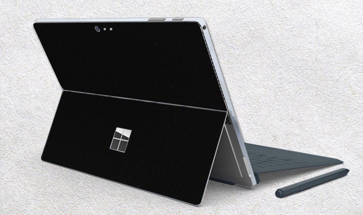 Skin dán hình Aluminum Chrome đen mịn cho Surface Go, Pro 2, Pro 3, Pro 4, Pro 5, Pro 6, Pro 7, Pro X