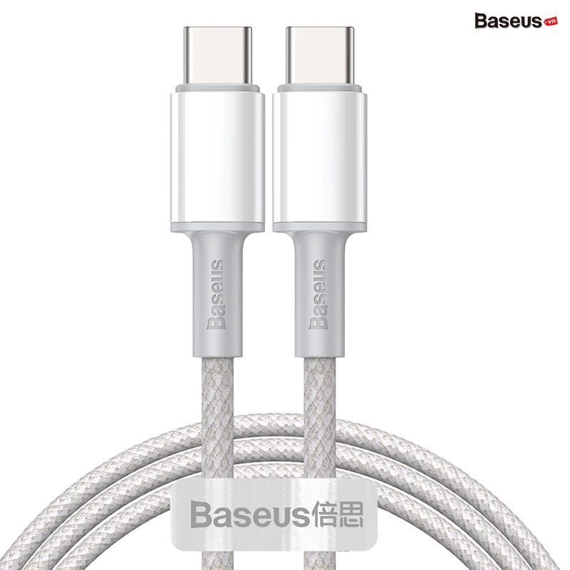 Cáp sạc nhanh siêu bền C to C Baseus High Density Braided PD 100W (5A/20V, E-marker Chip, Type C to Type C Fast Charging Data Cable) Hàng Chính Hãng