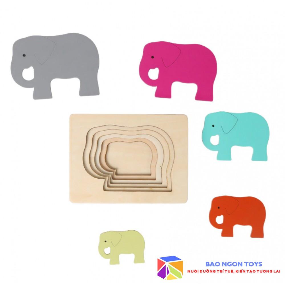 ĐỒ CHƠI XẾP HÌNH ĐỘNG VẬT THEO THỨ TỰ TĂNG DẦN - GIÁO CỤ MONTESSORI THỎA MÃN THỜI KỲ NHẠY CẢM CỦA BÉ