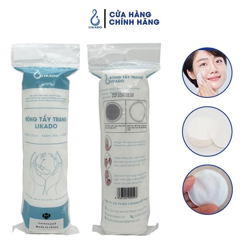 Bông tẩy trang Likado miếng tròn 100 miếng