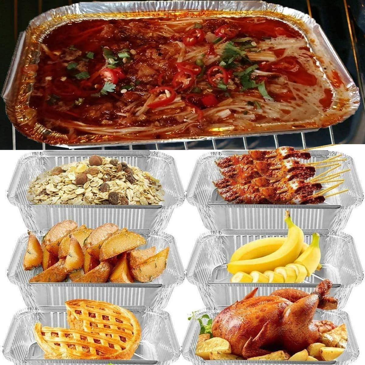 Khay Nhôm, 10 cái Khay Nhôm 25 x 14 x 8cm + 10 cái 26 x 19 x 6.5cm Khay Nướng Bằng Nhôm Cho Lò Nướng BBQ Cấp Đông