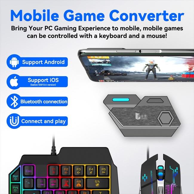 Bộ chuyển đổi bàn phím và chuột chơi game Bluetooth 5.0 chuyên dụng cho điện thoại (có bán lẻ)