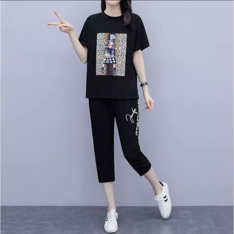 Đồ bộ mặc nhà quần lửng áo phông thời trang