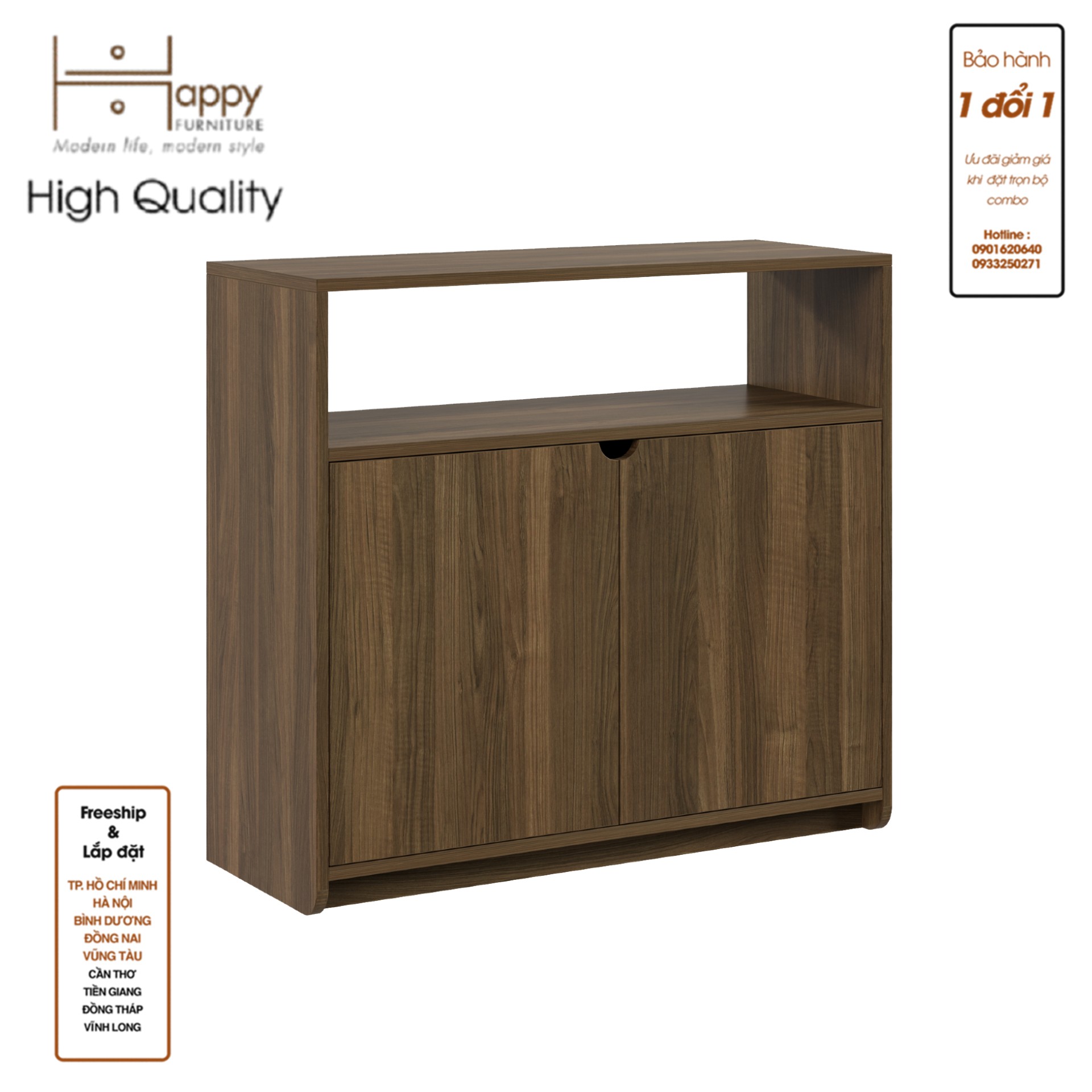 CIRCLE, Tủ lưu trữ 2 cửa mở, 90cm x 35cm x 82cm , TCM_074