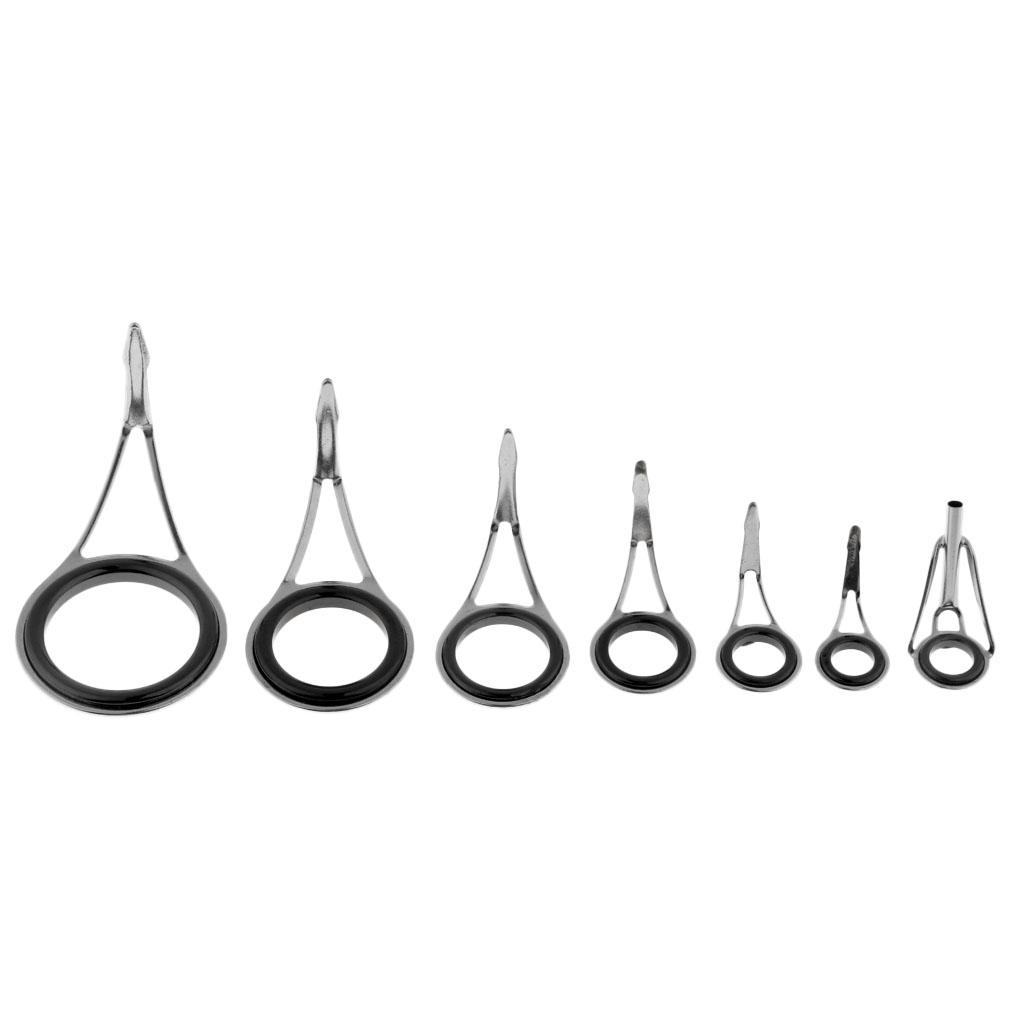 7pcs Fishing Rod Guides Eye Ring DIY Rod Repair Kit