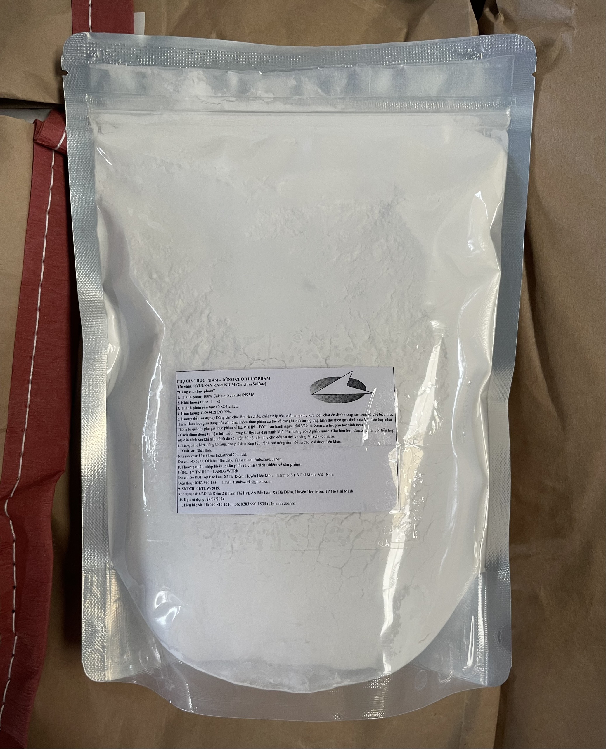 Calcium sulfate Nhật Bản thạch cao tinh khiết 99% dùng trong thực phẩm 500g