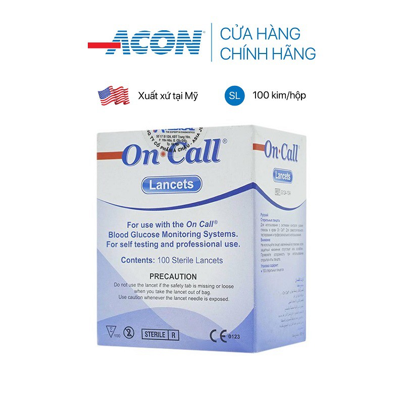 Kim chích máu thử đường huyết Acon On-call Plus (100 kim / hộp)