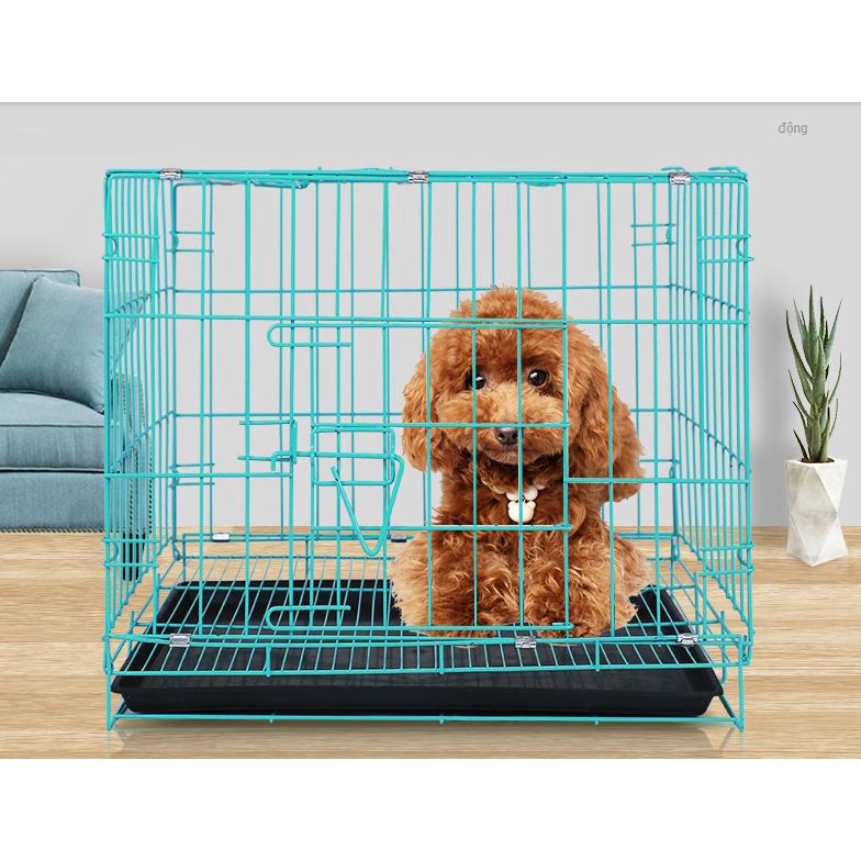 {TẶNG KÈM KHAY VỆ SINH} CHUỒNG CHÓ,MÈO,PET LỒNG GẤP GỌN SƠN TĨNH ĐIỆN Size 60x42x50cm (chó mèo dưới 7kg)