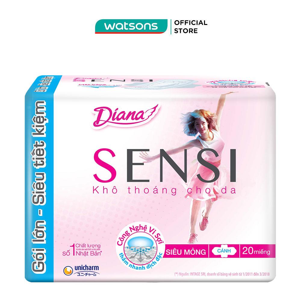 Băng Vệ Sinh Diana Sensi Siêu Mỏng Cánh Gói Lớn- 20