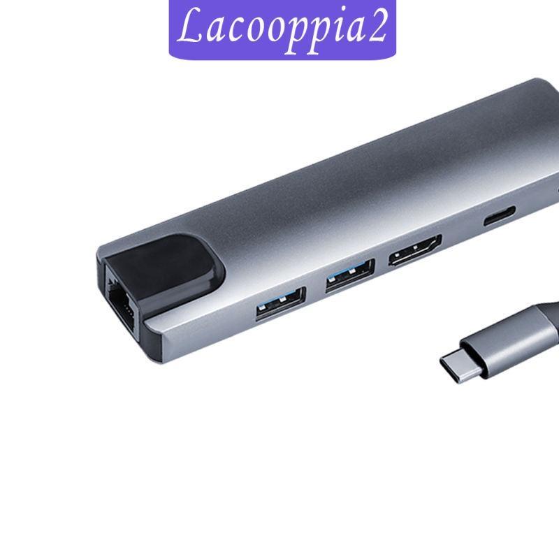 USB-C Type-C HUB to 2x USB 3.0 65W PD Charging Port Ethernet Rj45 Adapter