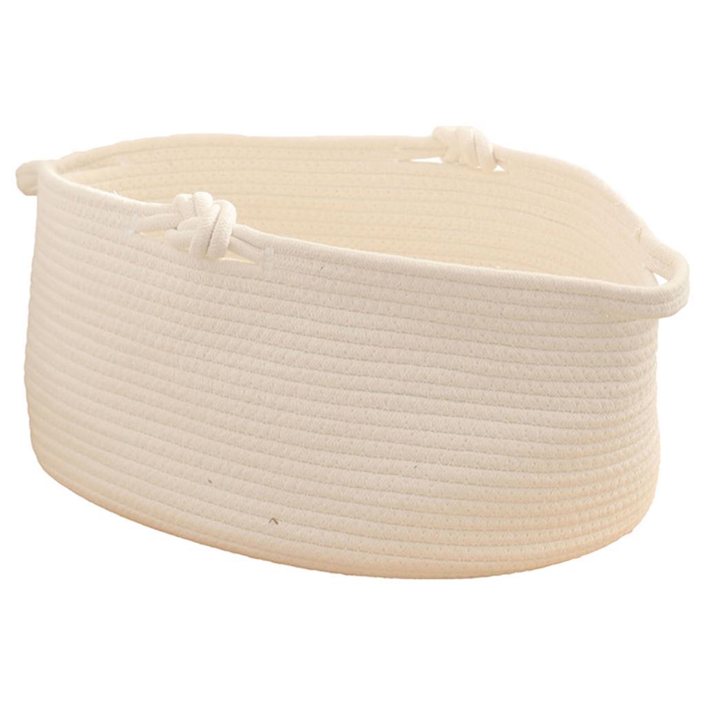 Homyl Oval Cotton Rope Woven Basket Laundry Hamper for Sundries Toys