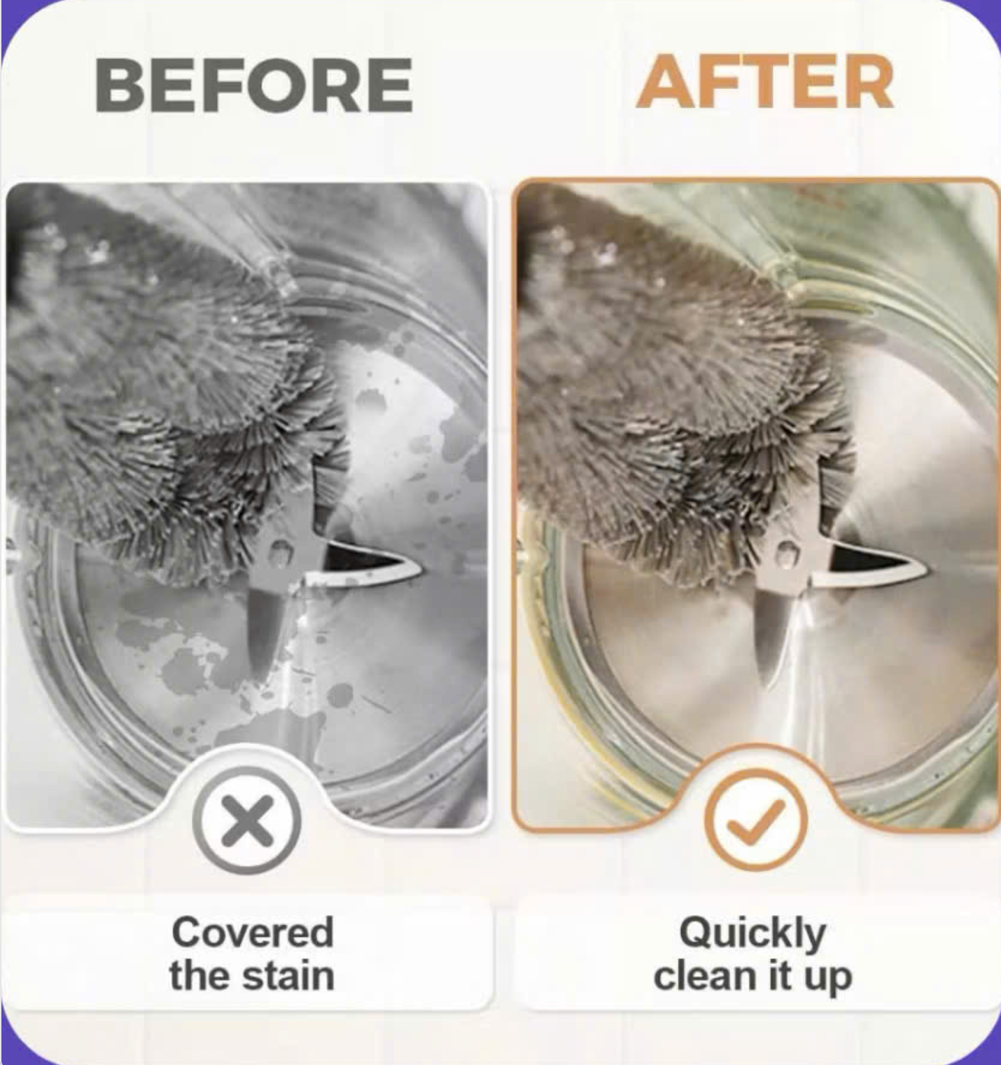 Bàn chải cọ đa năng rửa Máy Xay Sinh Tố, Bình Nước, Cốc Chén Cán dài Đầu Sợi Mềm Thiết Kế 90° Xoay 360 Tiện Lợi - Hàng chính hãng