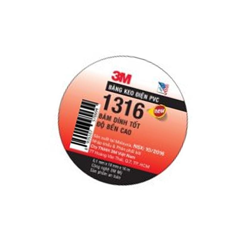Băng keo điện 3M PVC 1316, khổ 18mm x 16m x 0.1mm - 3M Long Vu