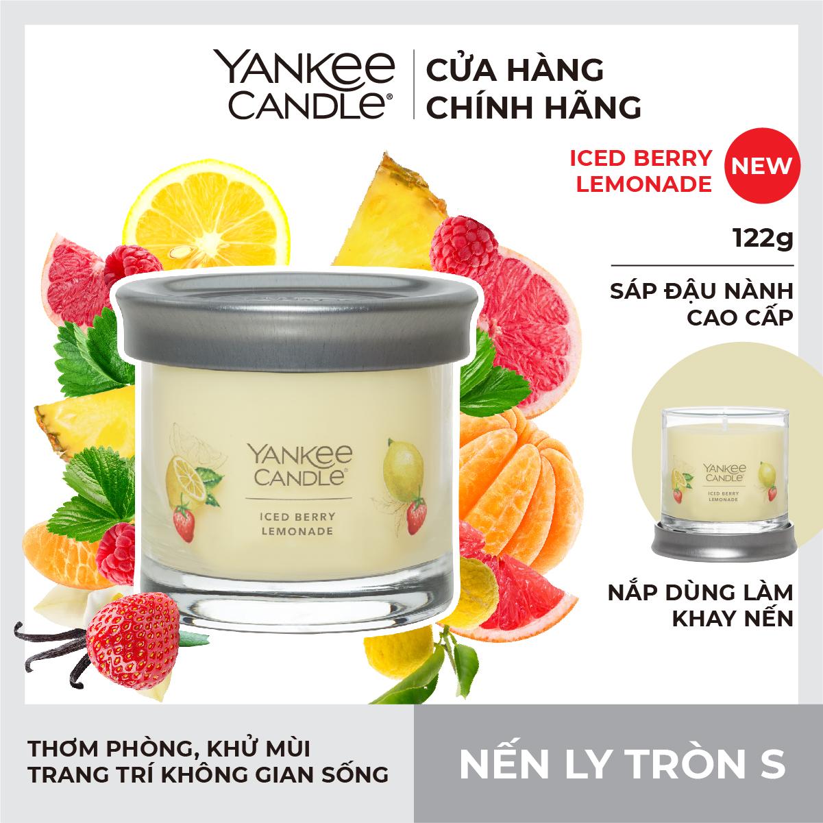Nến ly tròn sáp đậu nành Yankee Candle size S - Iced Berry Lemonade