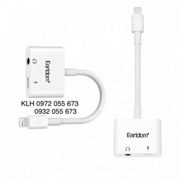 Adapter Earldom chuyển tai nghe ra chân tròn và cổng sạc OT16, Jack chuyển đổi dành cho iphone - Hàng chính hãng