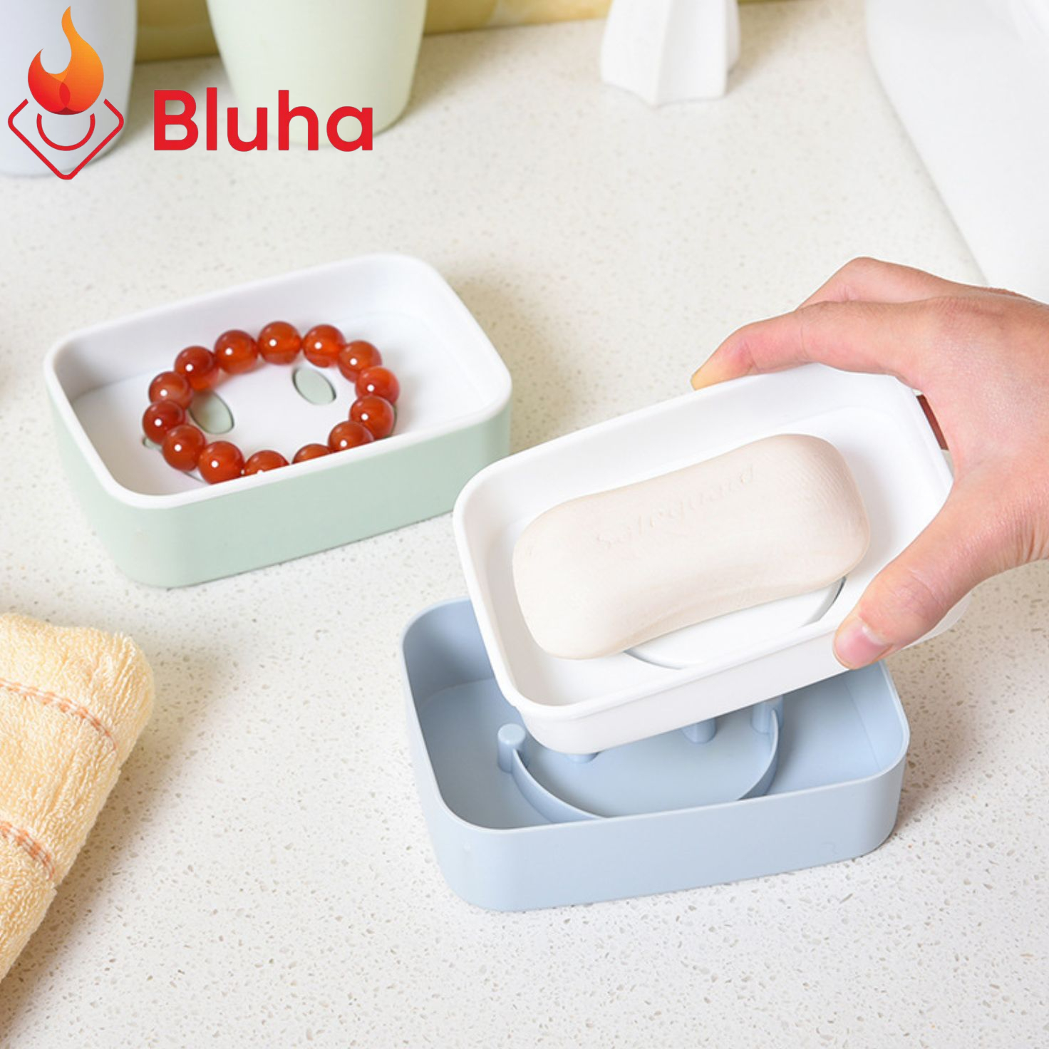 Kệ để Xà bông tắm hình Mặt cười Dán tường, Kệ Xà phòng nhựa ABS cao cấp - Màu Ngẫu Nhiên