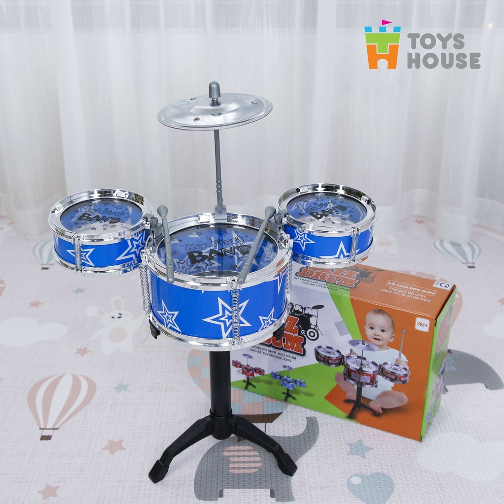 Đồ chơi trống cho bé Jazz Drum Toyshouse - Đồ chơi âm nhạc cho bé trai và bé gái chính hãng