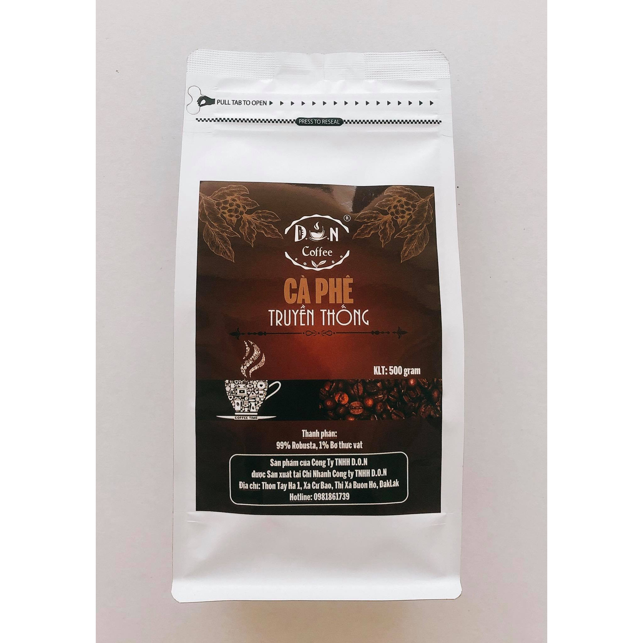 CÀ PHÊ RANG XAY D.O.N COFFEE TRUYỀN THỐNG  500gram (Bột)