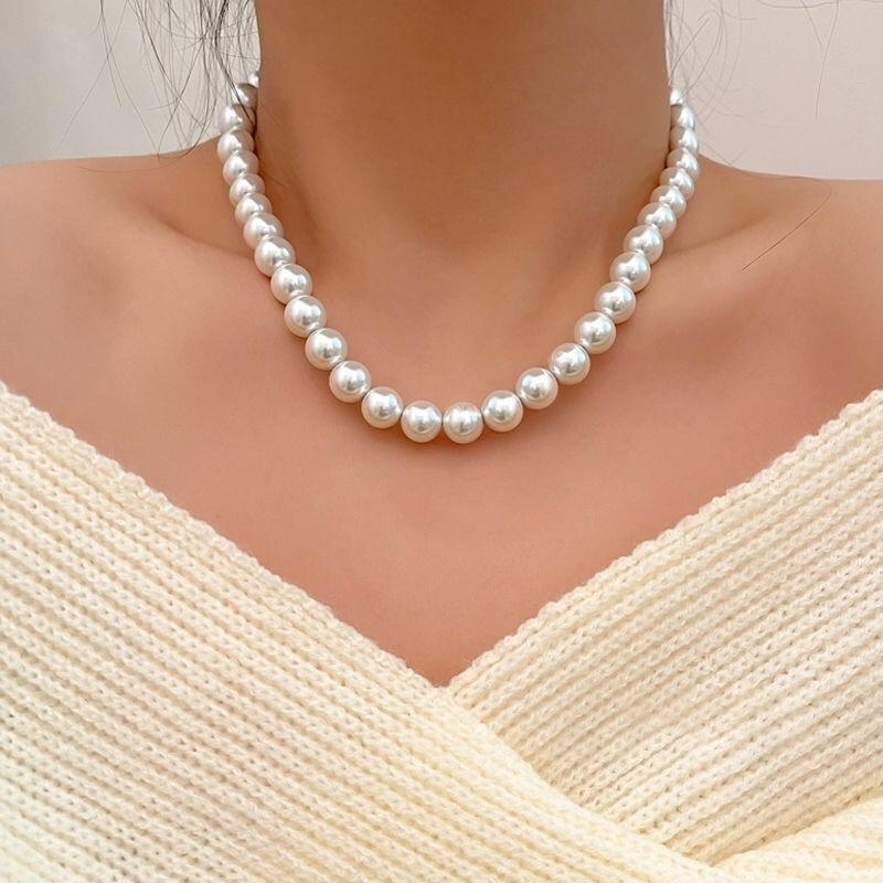 N168 dây chuyền handmade hạt ngọc tròn nhiều kích cỡ