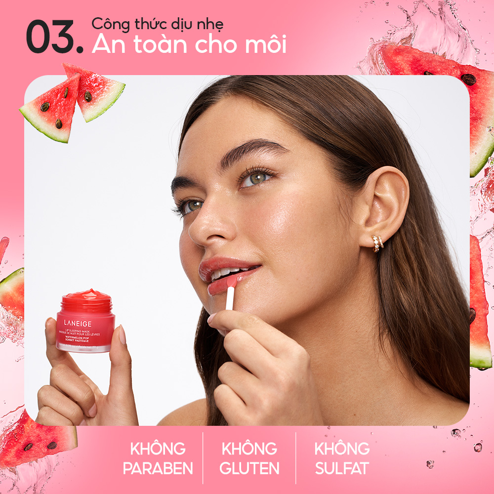 [MỚI] Mặt nạ ngủ dành cho môi hương dưa hấu Laneige Lip Sleeping Mask Watermelon Pop 20g