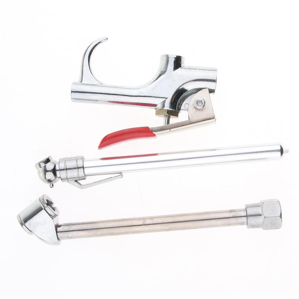 2 Set Air Blow Gun Kit 20 Pieces Recoil Airhose Blow Gun and 2 inflation needles