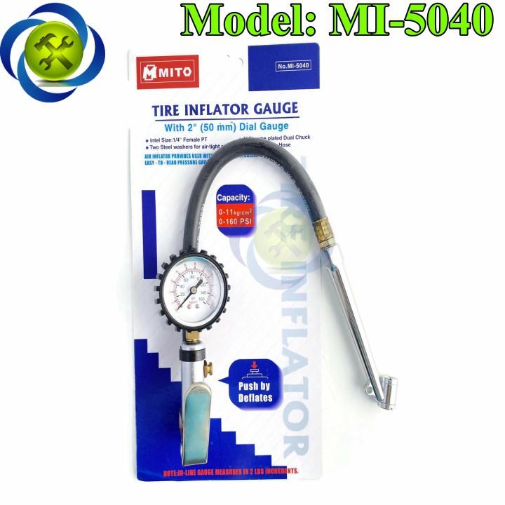 Dụng cụ bơm lốp xe có đồng hồ Mito Mi-5040
