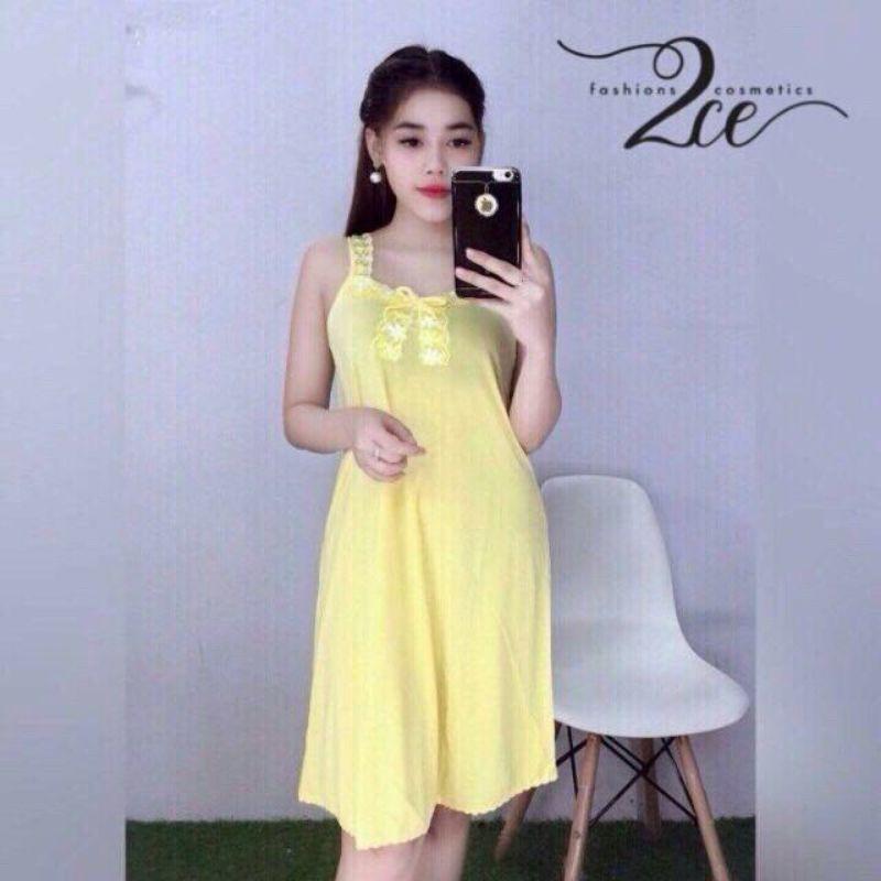 Đầm Thun Lạnh Phối Ren Loại 1