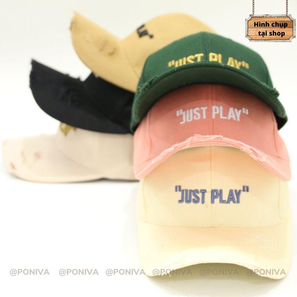 Mũ Lưỡi Trai ️ Nón Kết Thêu Chữ "JUST PLAY" Cực Ngầu Chất Kaki Cao Cấp Form Unisex Mẫu Hot Trend 2022