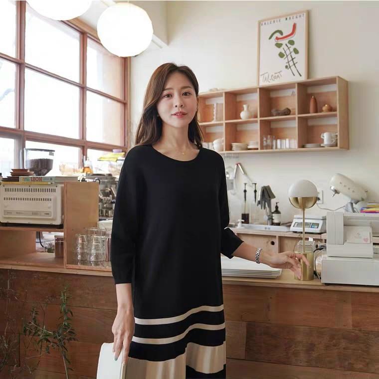 Váy bầu cotton pha von cao cấpthiết kế sang chảnh mặc đi làm đi chơi đều được