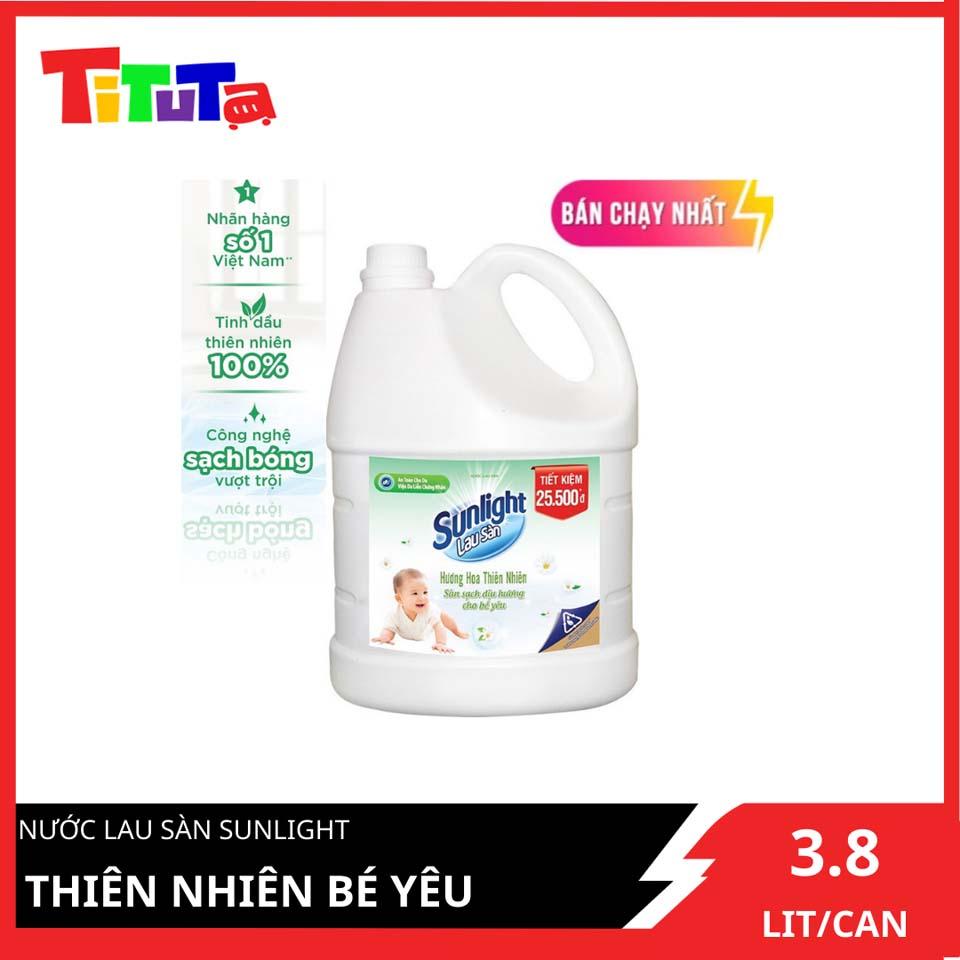 Nước Lau Sàn Sunlight Thiên Nhiên Chiết Xuất Tre &amp; Lô Hội 3,6 Kg - Sạch Dịu Nhẹ - Mẹ An Tâm