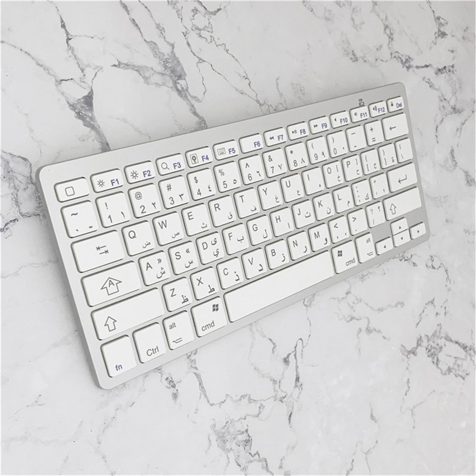 Ultra Thin Bluetooth Keyboard  Wireless 78 Keys Arabic Keyboard for IOS / Android / Windows 285x 120x18mm