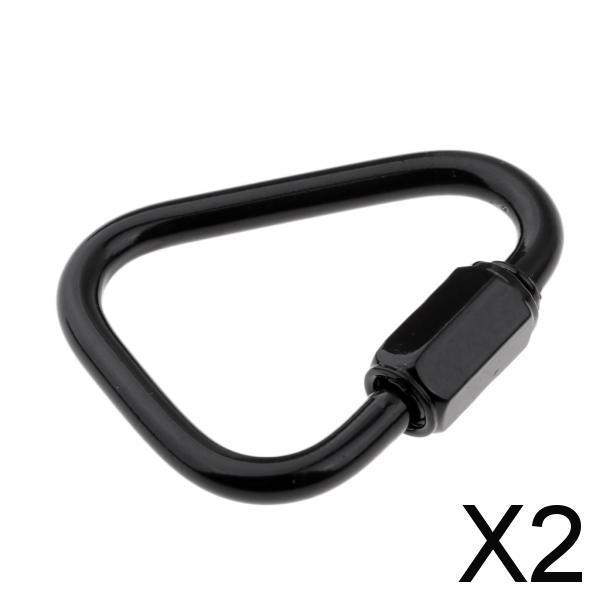 2xTriangle Stainless Steel Carabiner Outdoor Camping Keychain Quick Link  4mm