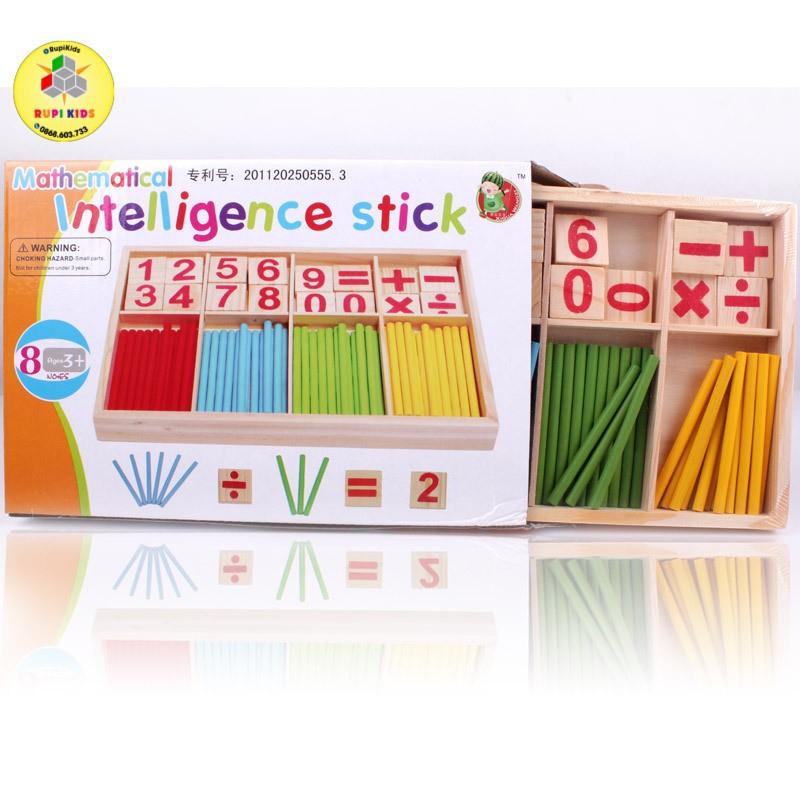Đồ chơi gỗ - Bộ que tính gỗ học toán
