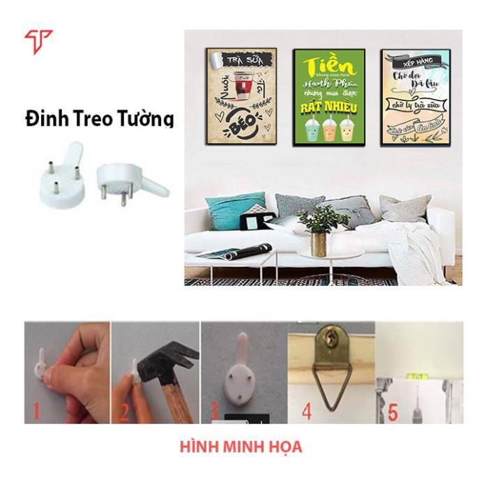 Tranh treo tường trang trí quán trà sữa, tranh chữ treo quán trà sữa, tranh khung ghép bộ đôi