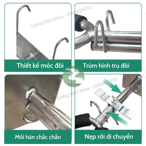 Giá thiến heo đỡ lợn con bằng inox 304 DN19