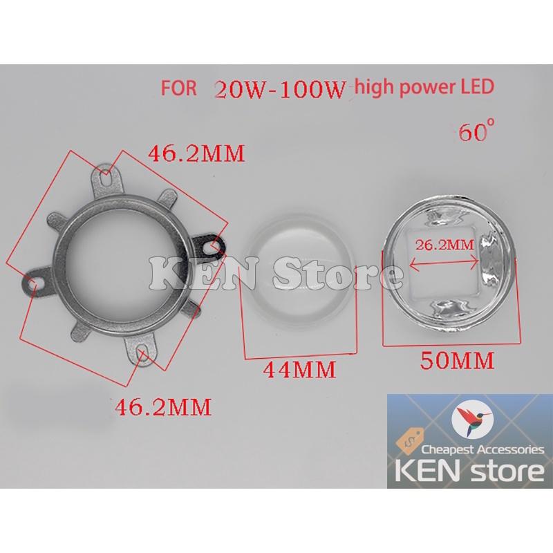 Bộ thấu kính 60 độ dành cho các loại nhân led 20W - 100W