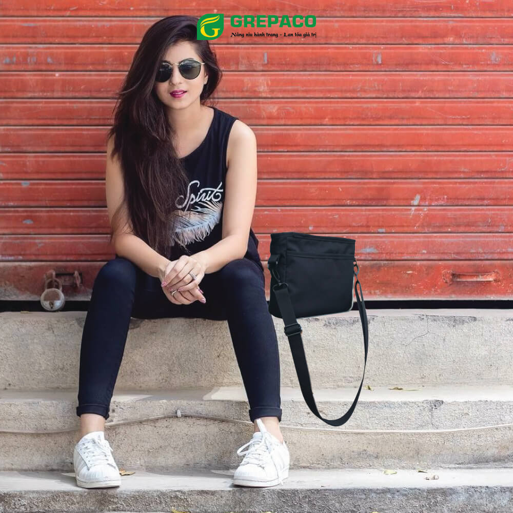 Túi Đeo Chéo Grepaco Nam Nữ Unisex Vải Bố Canvas Tote Chống Nước Dạng Dây Đeo Vai Xách Đa Năng Đựng Điện Thoại Tiền Đi Học Du Lịch Thể Thao Size Mini Phong Cách Thời Trang Hàn Quốc